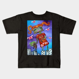 Robot Girl - When Pigs Fly Kids T-Shirt